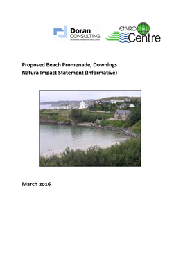 Proposed Beach Promenade, Downings Natura Impact Statement (Informative)