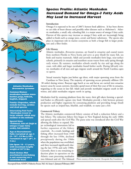 Menhaden Species Profile ASMFC