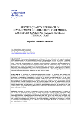 Service Quality Approach in Development of Children's Visit Model