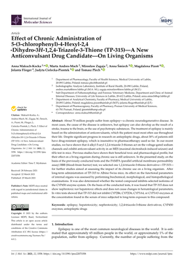 Dihydro-3H-1,2,4-Triazole-3-Thione (TP-315)—A New Anticonvulsant Drug Candidate—On Living Organisms