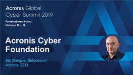 Acronis Cyber Foundation