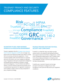 Truenas® Privacy and Security Compliance Features