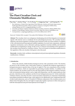 The Plant Circadian Clock and Chromatin Modifications