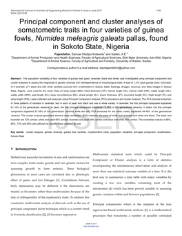 Component and Cluster Analyses of Somatometric Traits in Four Varieties