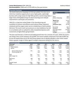 Vestas Wind Systems (VWS.CO) Is a Danish Manufacturer of Wind Turbines Listed at the Copenhagen Stock Exchange