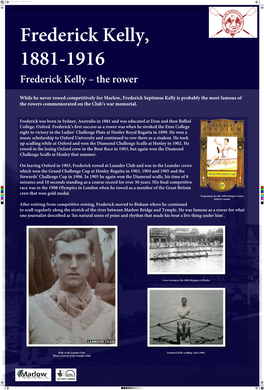 Frederick Kelly, 1881-1916 Frederick Kelly – the Rower