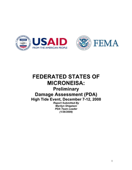 FEDERATED STATES of MICRONESIA: Preliminary Damage Assessment