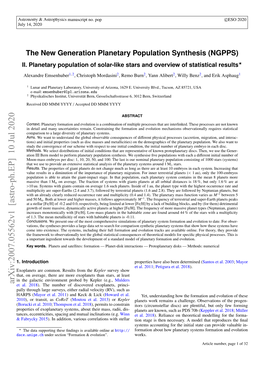 The New Generation Planetary Population Synthesis (NGPPS). II