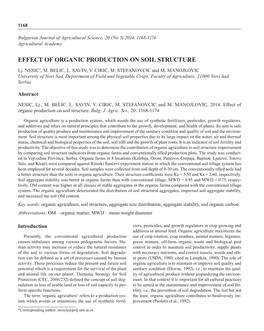 Effect of Organic Production on Soil Structure