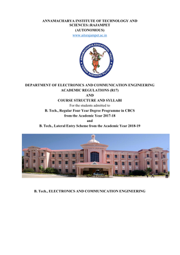 Annamacharya Institute of Technology and Sciences::Rajampet (Autonomous)