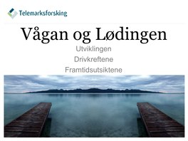 Vågan Og Lødingen Utviklingen Drivkreftene Framtidsutsiktene Attraktivitets- Forstå Drivkrefter Strukturelle Og Dynamikken I Modellen: Forhold Stedets Utvikling