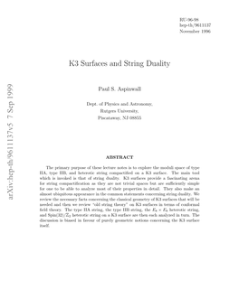 K3 Surfaces and String Duality