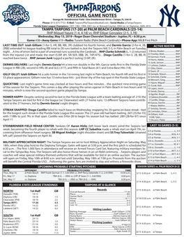 OFFICIAL GAME NOTES George M