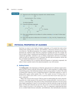 2.6 Physical Properties of Alkanes