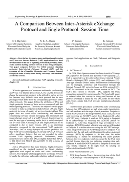 A Comparison Between Inter-Asterisk Exchange Protocol and Jingle Protocol: Session Time