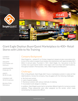 Giant Eagle Deploys Buyerquest Marketplace to 400+ Retail Stores with Little to No Training