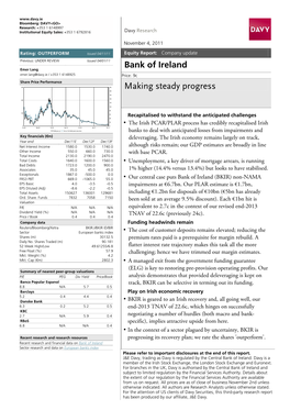 Bank of Ireland Emer Lang Emer.Lang@Davy.Ie / +353 1 6148925 Price: 9C