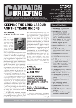 Keeping the Link: Labour and the Trade Unions