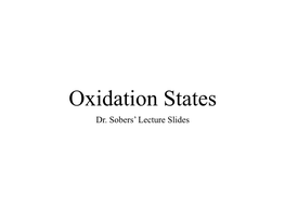 Oxidation State Slides.Key