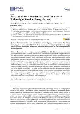 Real-Time Model Predictive Control of Human Bodyweight Based on Energy Intake