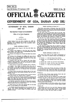 Official Gazette Government of Goa, Daman· and Diu