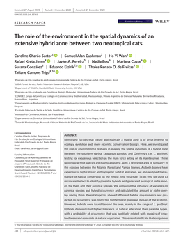 The Role of the Environment in the Spatial Dynamics of an Extensive Hybrid Zone Between Two Neotropical Cats