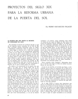 Proyectos Del Siglo Xix Para La Reforma Urbana De La Puerta Del 'Sol