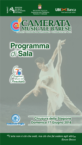 Programma Di Sala 17 Giugno