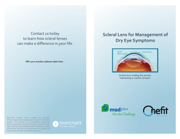 Scleral Lenses to Manage Dry Eye Symptoms