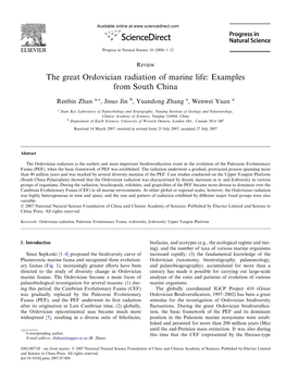 The Great Ordovician Radiation of Marine Life: Examples from South China