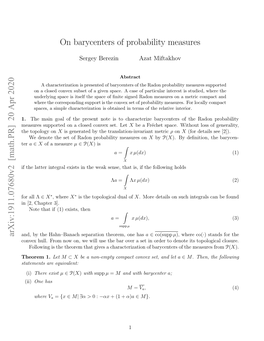On Barycenters of Probability Measures