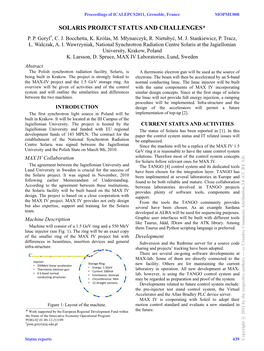 Solaris Project Status and Challenges* P