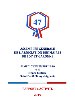 RAPPORT D'activite 2019