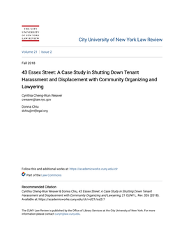 A Case Study in Shutting Down Tenant Harassment and Displacement with Community Organizing and Lawyering