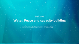 Water, Peace and Capacity Building