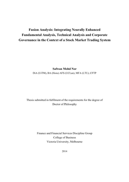 Integrating Neurally Enhanced Fundamental Analysis, Technical Analysis and Corporate Governance in the Context of a Stock Market Trading System