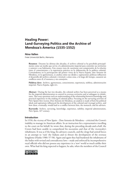 Land-Surveying Politics and the Archive of Mendozaʼs America