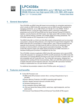 Lpc43s6x Product Data Sheet