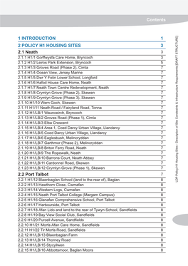 LDP Policy H1 Housing Sites - Description of Site Constraints & Infrastructure Requirements [DRAFT STRUCTURE]