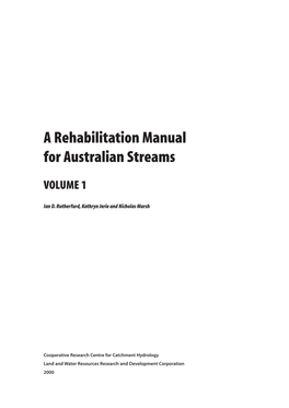 A Rehabilitation Manual for Australian Streams