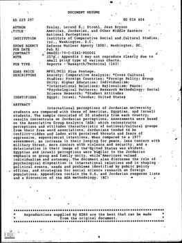 JITLE° American, Jordanian, and Other Middle Eastern National Perceptions