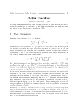 Stellar Evolution