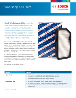 Workshop Air Filters