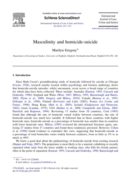 Gregory, Masculinity and Homicide-Suicide 2012.Pdf