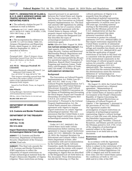 Federal Register/Vol. 84, No. 159/Friday, August 16, 2019/Rules