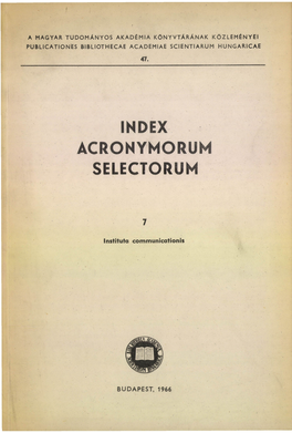 A MTAK Kiadványai 47. Budapest, 1966