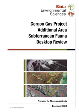 Gorgon Gas Project Additional Area Subterranean Fauna Desktop Review