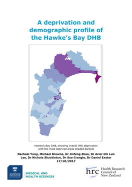 A Deprivation and Demographic Profile of the Hawke's Bay