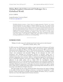 Bildung Reloaded–Educational Challenges for a Globalized World