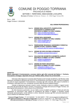 COMUNE DI POGGIO TORRIANA PROVINCIA DI RIMINI SETTORE 1: TERRITORIO, INNOVAZIONE E SVILUPPO Municipio Di Torriana: Via Roma Loc